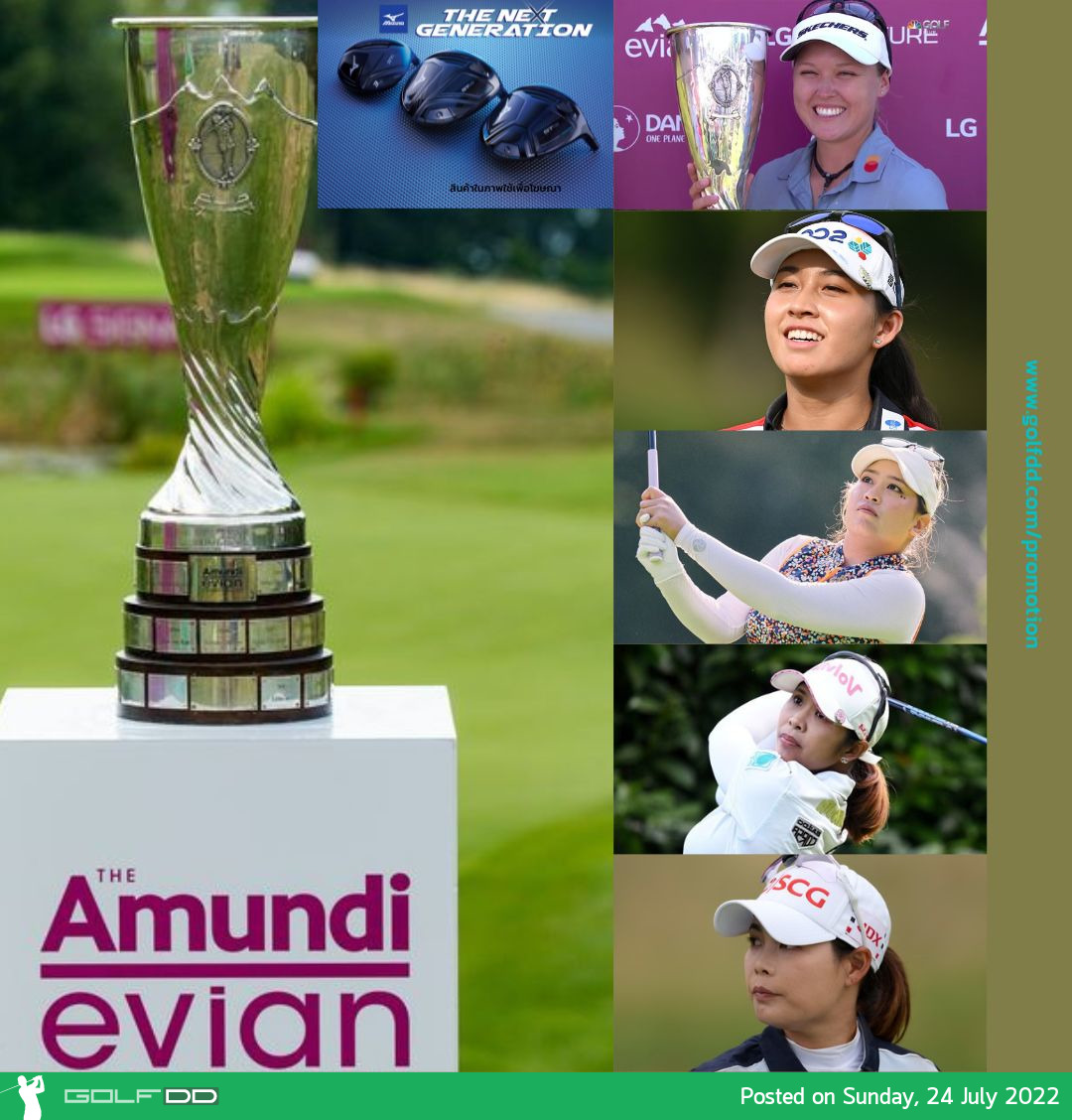 “จีโน่”อาฒยา ฐิติกุล จบที่ 8 ร่วม กอล์ฟเมเจอร์รายการ Amundi Evian Championship ที่ฝรั่งเศส เมื่อวันที่ 24 กรกฎาคม 2565 