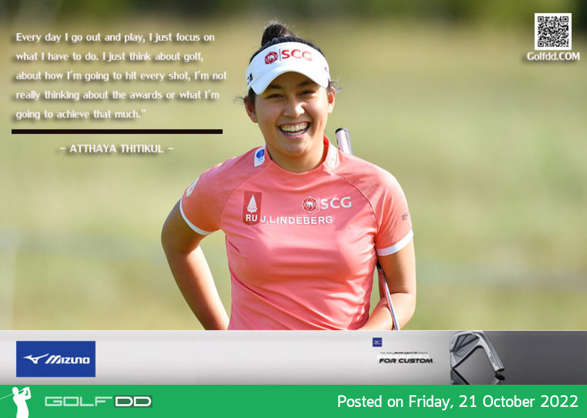 อาฒยา ฐิติกุล มือ 2 ของโลก ซึ่งขึ้นนำที่ 9 อันเดอร์หลังจบรอบแรก BMW Ladies Championship ตอบคำถามผู้สื่อข่าวเมื่อถูกถามว่า 