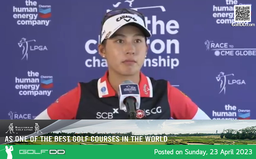 World no. 5 Atthaya Thitikul, 20, gave an interview after the third round of the Chevron Championshp on Saturday 22,2023. 