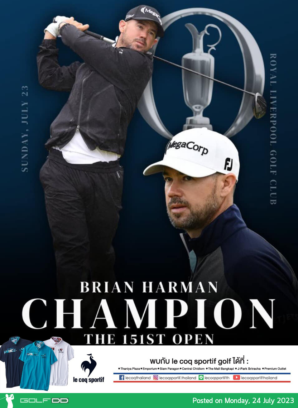 “Brian Harman”  คว้าแชมป์รายการ The​ Open​ Championship  “ THE 151st ROYAL LIVERPOOL ” 