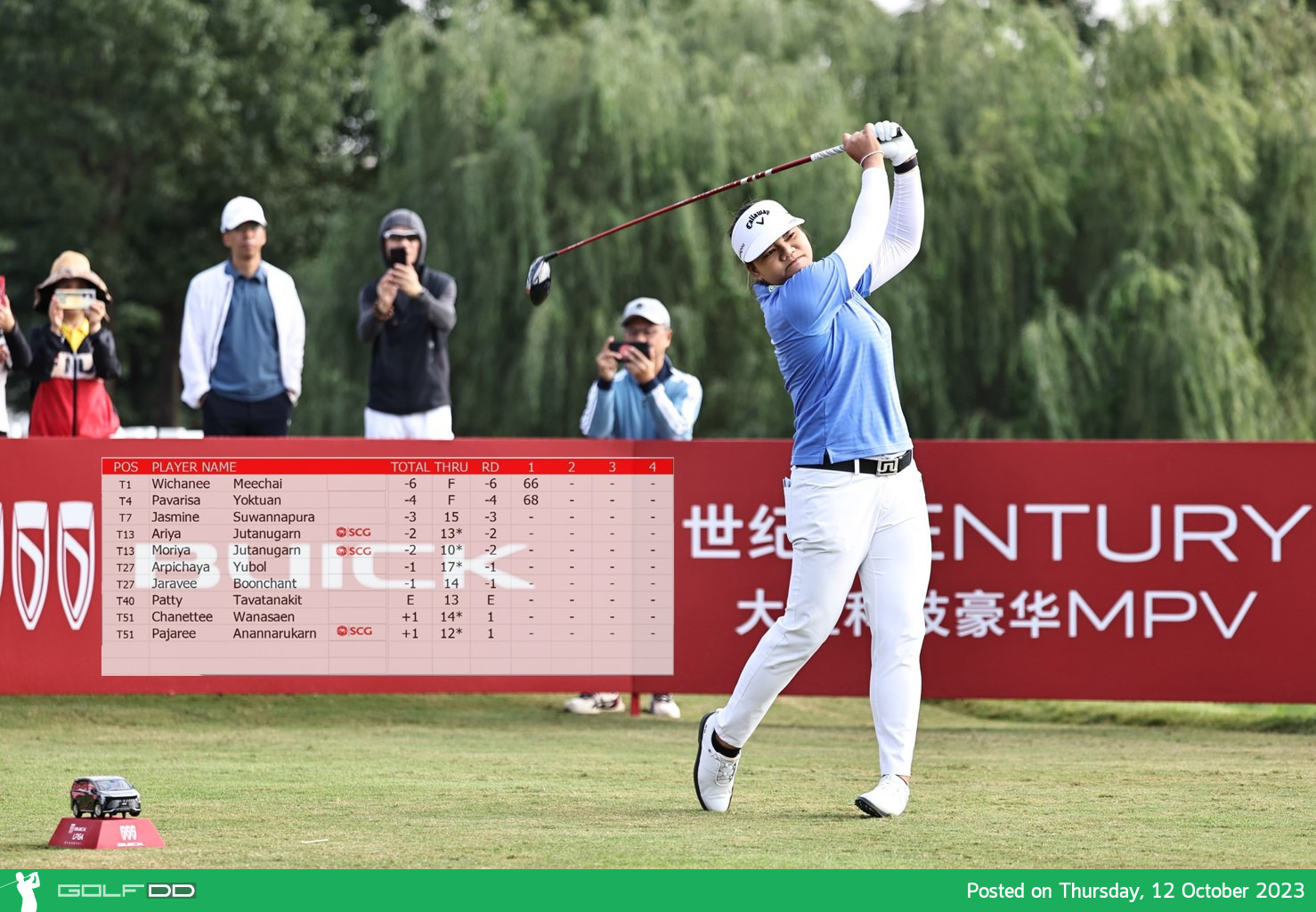 "แจน" วิชาณี มีชัย ฟอร์มดีในการแข่งวันแรก Buick LPGA Shanghai เมื่อวันพฤหัสบดีที่ 12 ตุลาคม 2566 