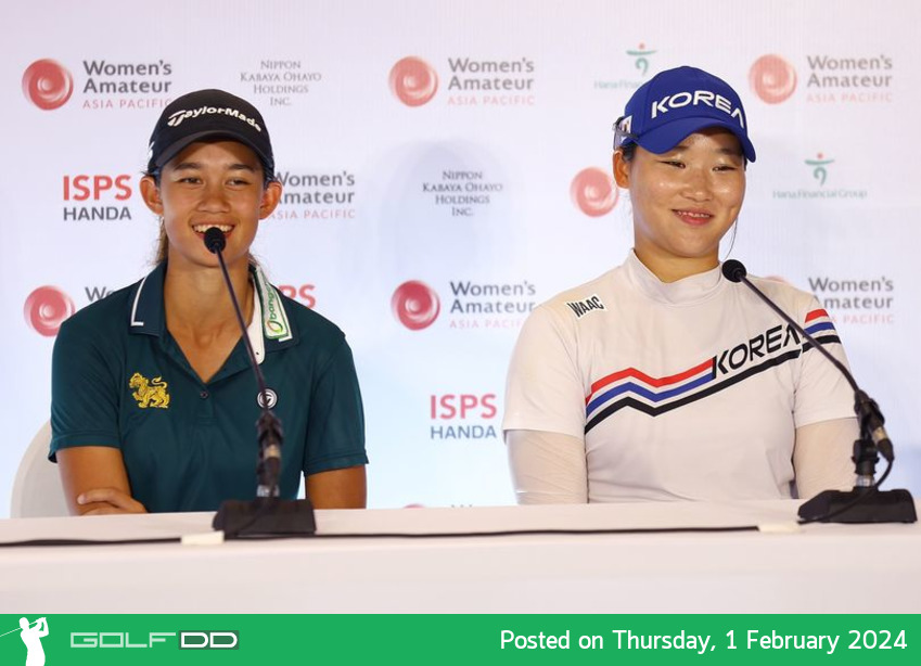 "แพงกี้" แอลล่า แกลิทสกีย์ ร่วมแถลงข่าวก่อนลงป้องกันแชมป์กอล์ฟ Women’s Amateur Asia-Pacific ครั้งที่ 6 ณ สนามสยามคันทรีคลับ พัทยา วอเตอร์ไซด์ 