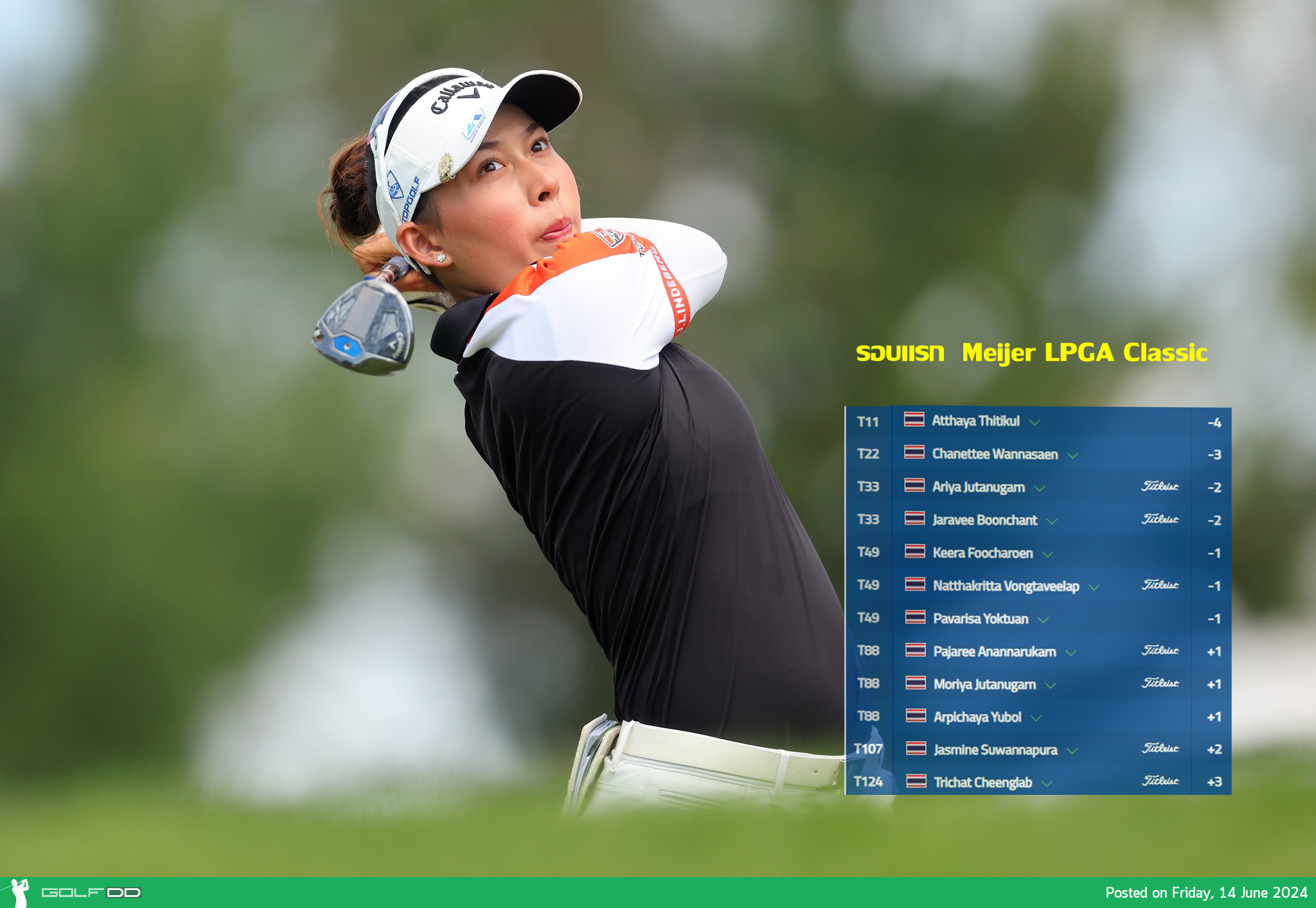 "โปรจีน" อาฒยา ฐิติกุล เปิดตัวรอบแรก Meijer LPGA Classic 